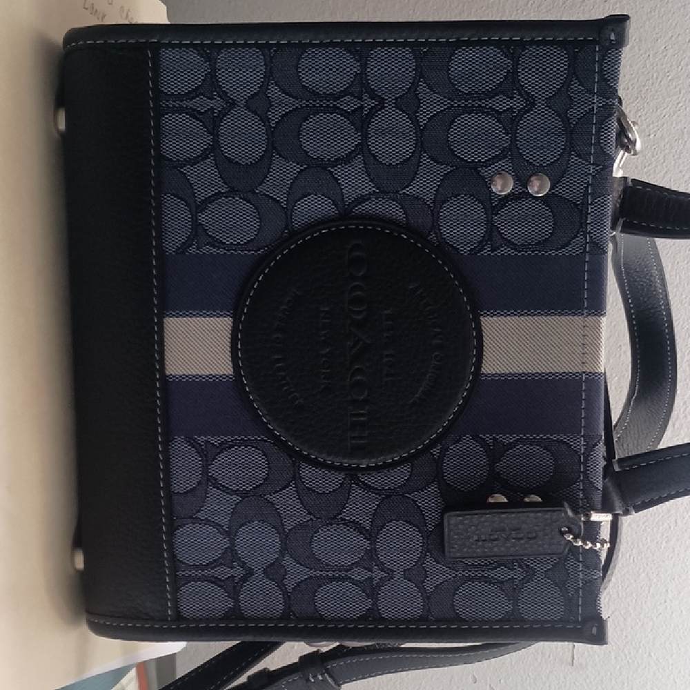 Coach Women's Blue and Black Messenger Bag